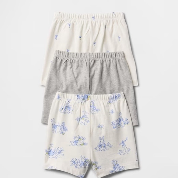 GAP Kids Playful Shorts Set - Cream, Gray, Blue - Picture 2 of 4